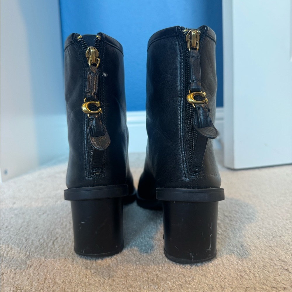 Coach Gigi Black Leather Booties - Picture 4 of 7